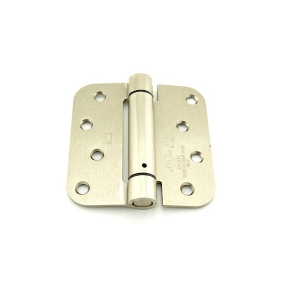 Patioplus 4 x 4 x 0.62 in. Radius Corner Steel Full Mortise Residential Spring Hinge, Satin Nickel PA2667439 - main